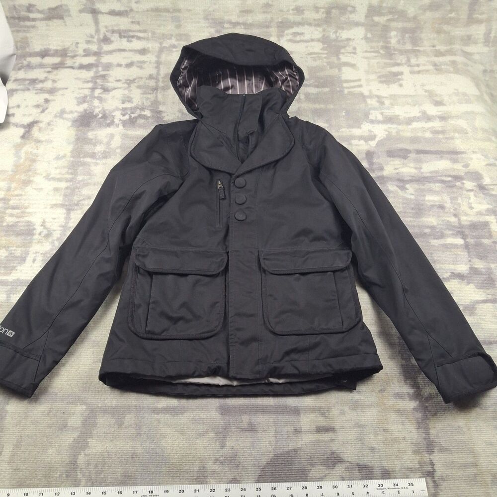 Burton DRYRIDE Snowboard Jacket Mens Small Black Ski Winter Coat 10105 VN 746367